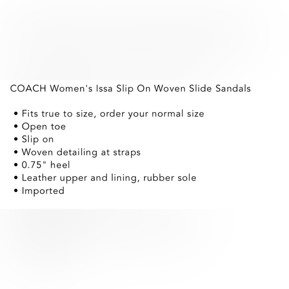 NIB COACH Women's Issa Slip On Woven Slide Sandals - Picture 7 of 7